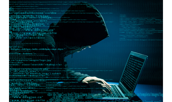 Hacker attacking internet