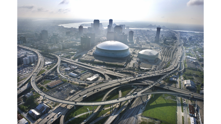 Aerial view of downtown New Orleans, Louisiana