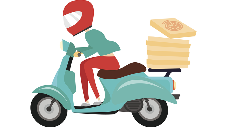 Pizza advertisement for delivery service