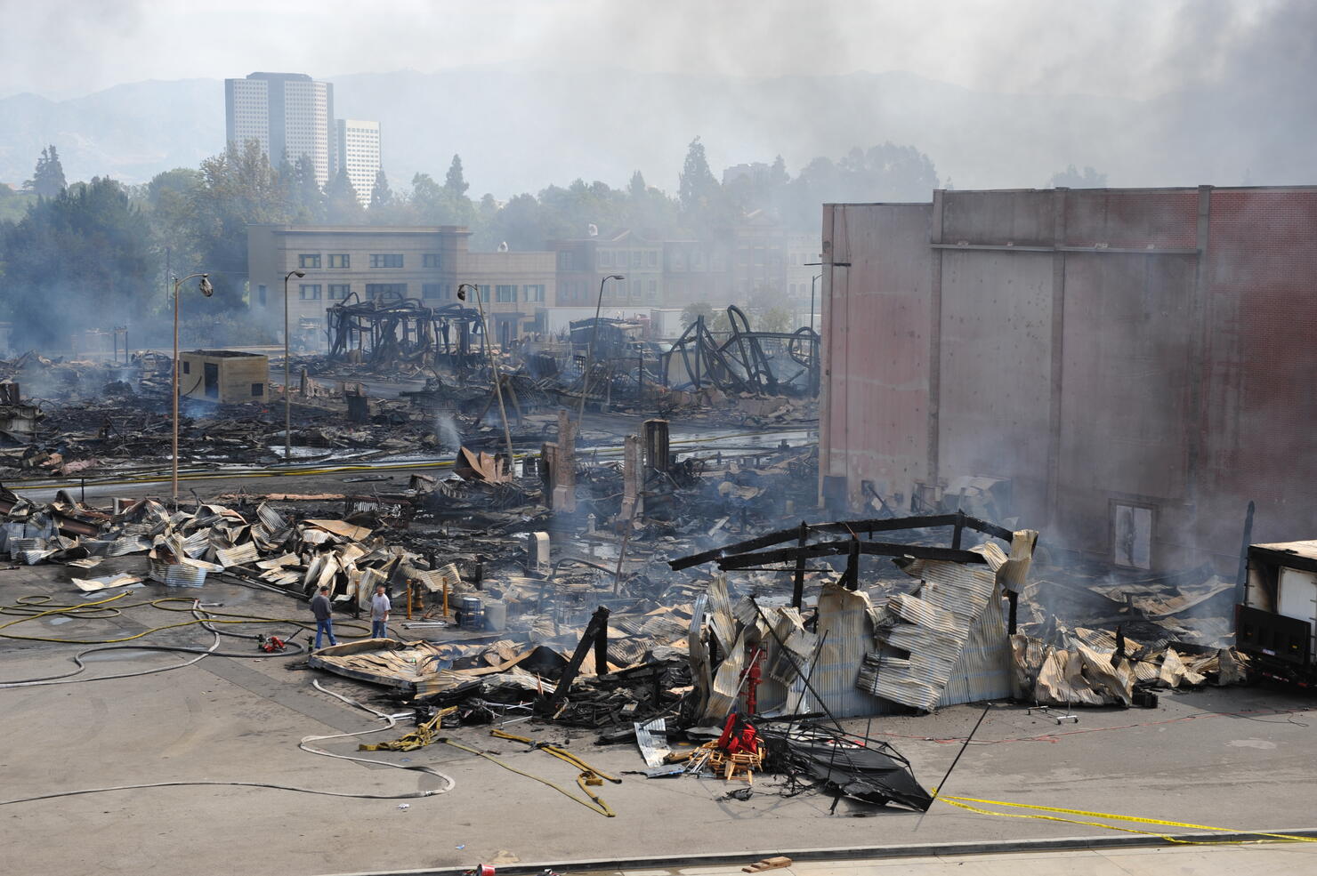 Firefighters Battle Blaze At Universal Studios