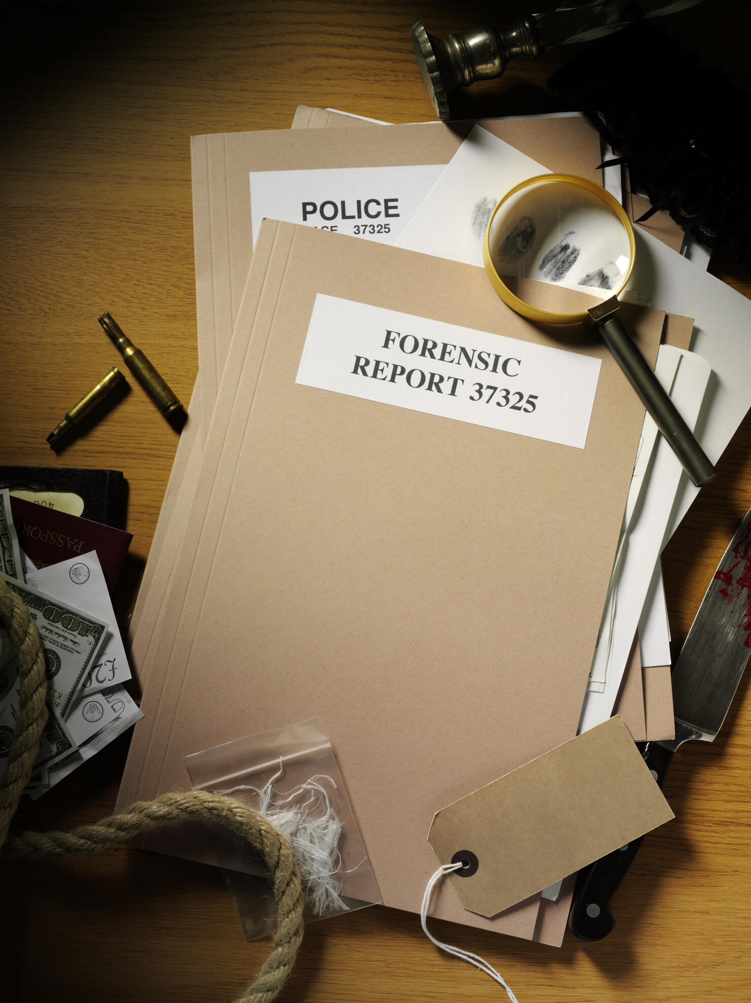 Forensic and Police Paperwork with Evidence from a Crime