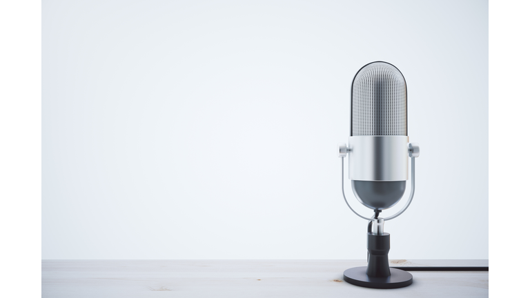 Mic on light wooden table
