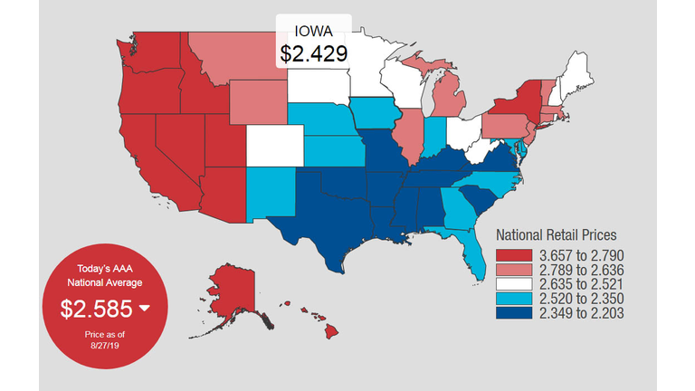AAA Gas Price Map