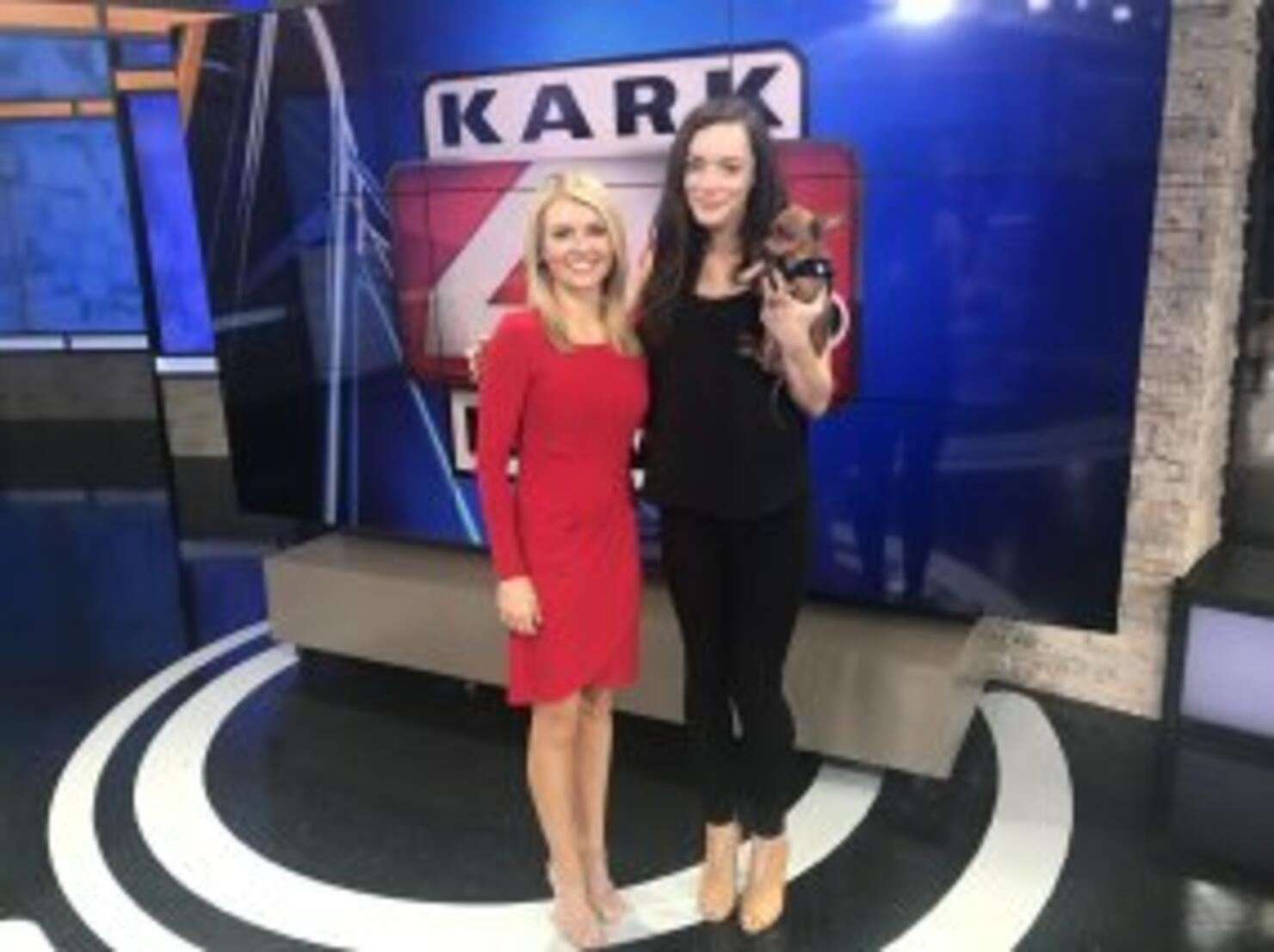 Catherine getting the word out at local TV station KARK.