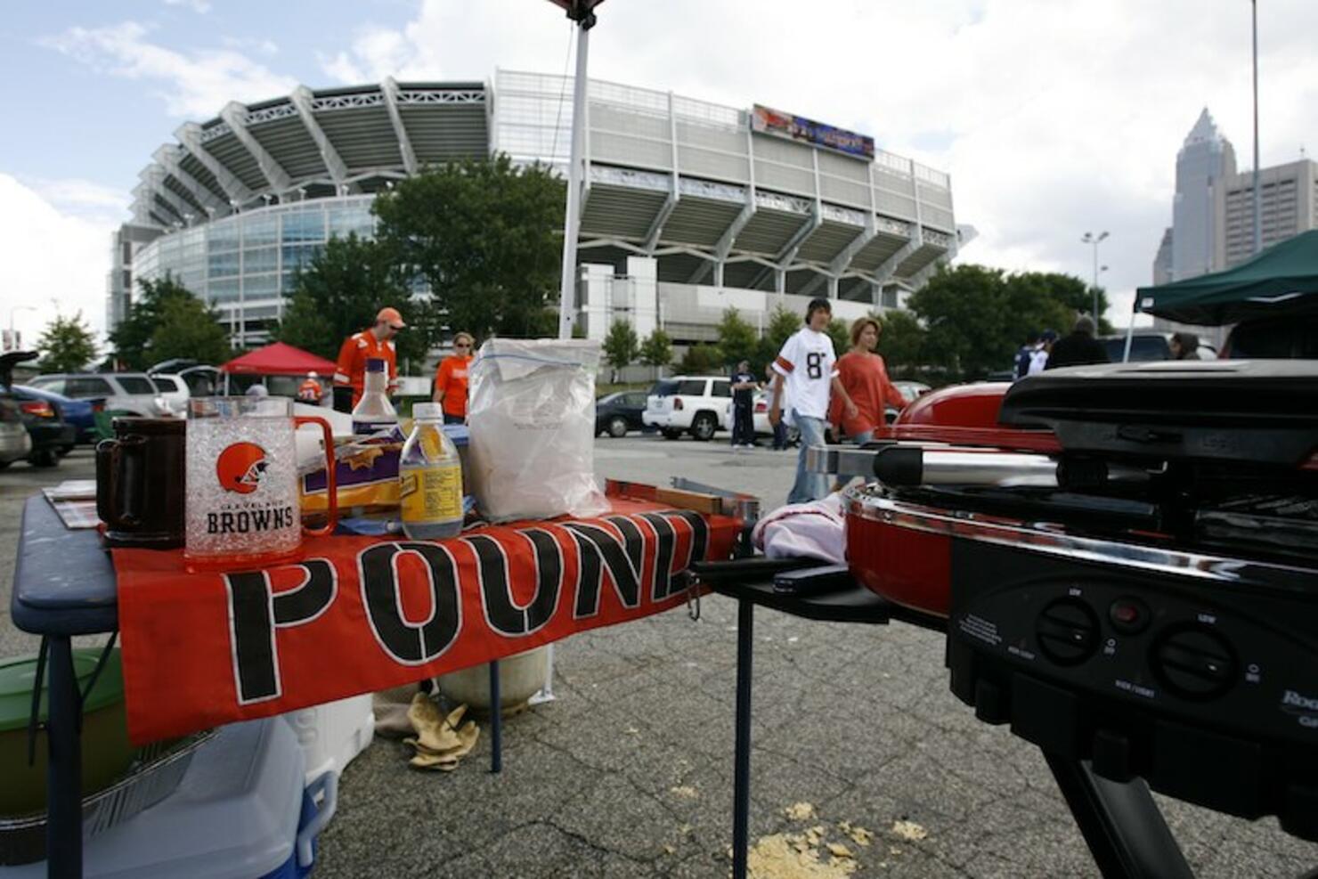 Tailgate party before New England Patriots play Dallas Cowboys in NFL  football game at Gillette Stadium