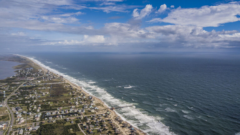 Drone image of the Outer Banks