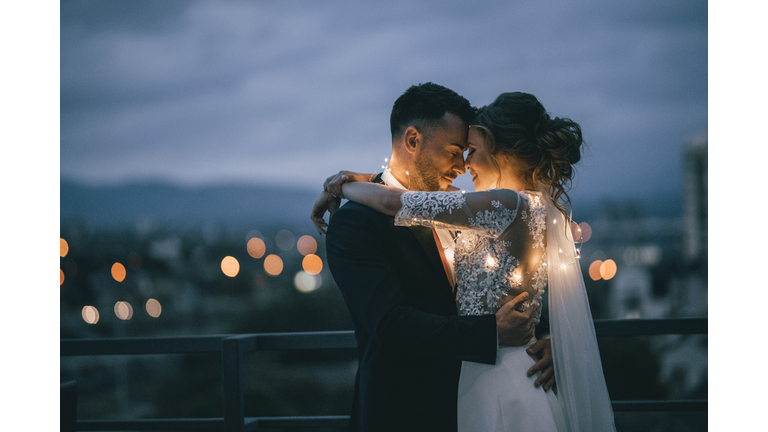 Bride and Groom enjoying in their love