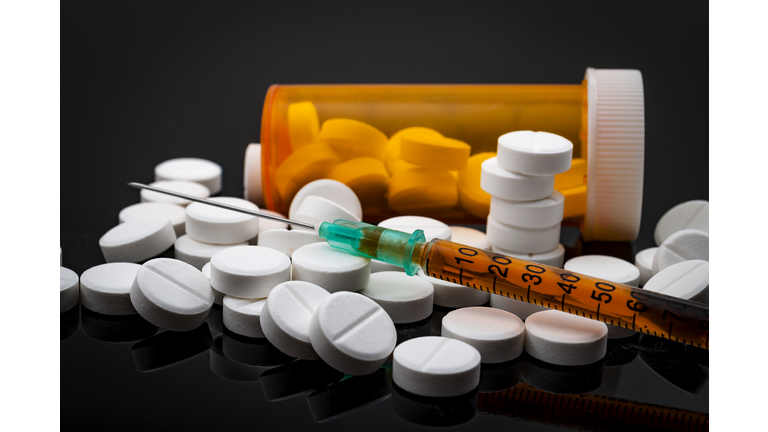 Opioid epidemic and drug abuse concept