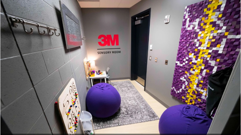 A photo of the sensory-inclusive room at U.S. Bank Stadium