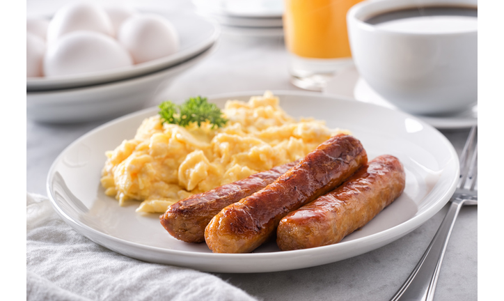 Scrambled Eggs and Breakfast Sausage