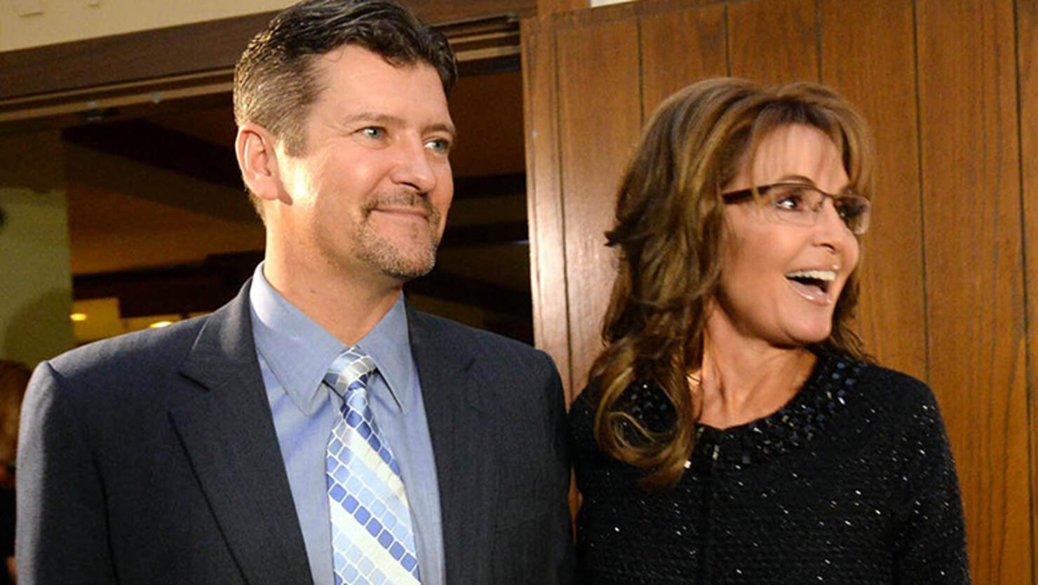Sarah Palin, right, former Governor of Alaska, and her husband, Todd, arrive at the Grove Park Inn for a celebration of Billy Graham's 95th birthday in Asheville, N.C., on Thursday, Nov. 7, 2013. (Todd Sumlin/Charlotte Observer/Tribune News Service via Getty Images)