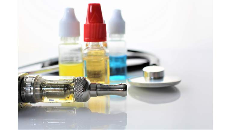 Close-Up Of Medical Supplies Over White Background