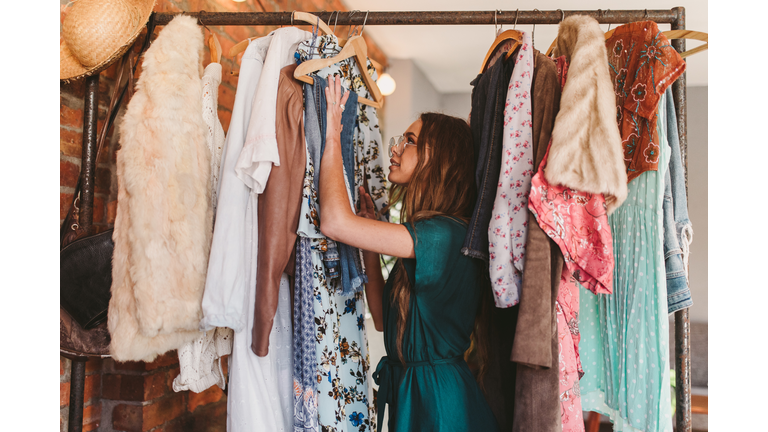 Clothes On Rack At Home