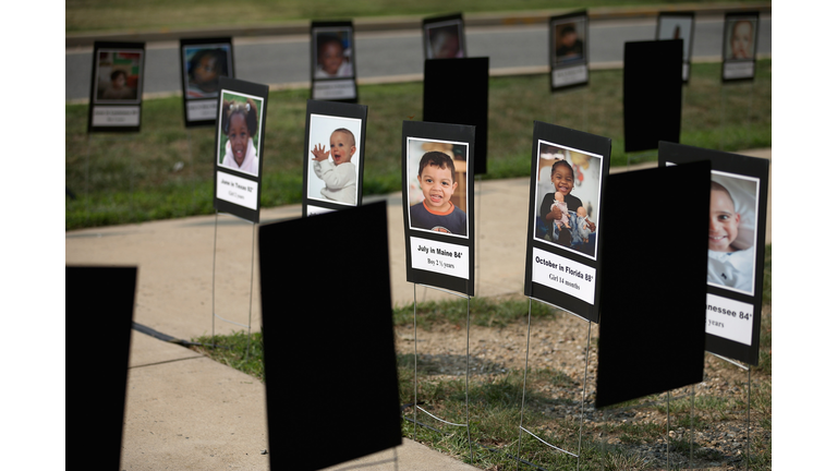 Memorial to children who've died after being left in a hot car