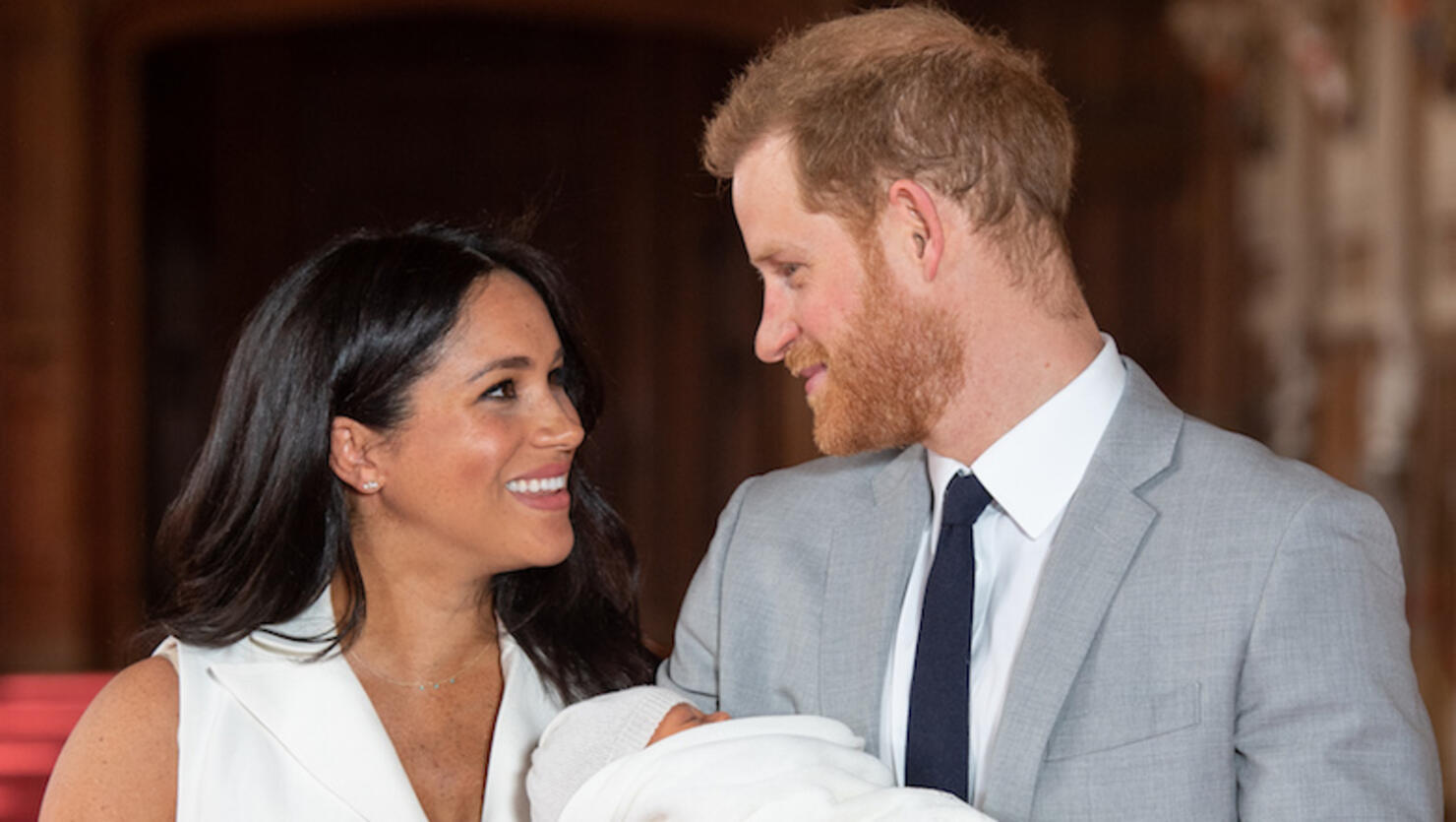 The Duke & Duchess Of Sussex Pose With Their Newborn Son