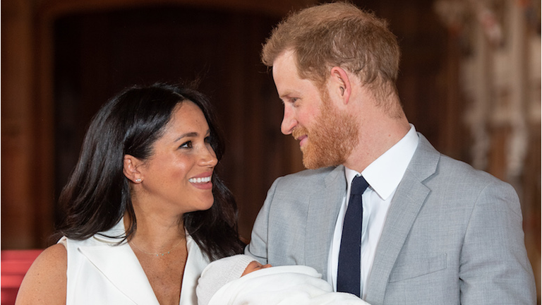 The Duke & Duchess Of Sussex Pose With Their Newborn Son
