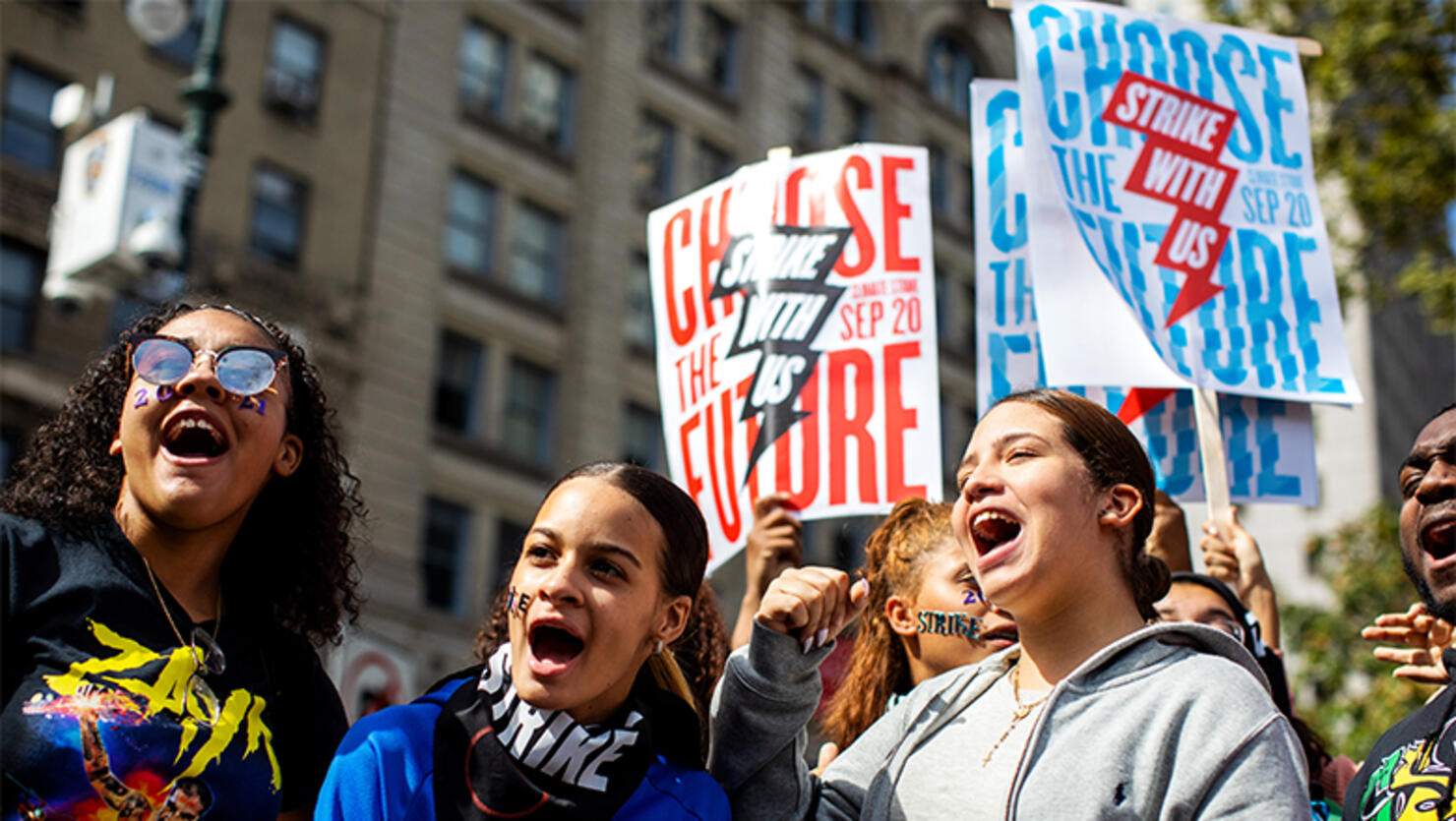 Demonstrators Participate In NYC Climate Strike