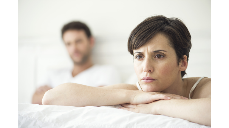 Couple not speaking after disagreement in bed