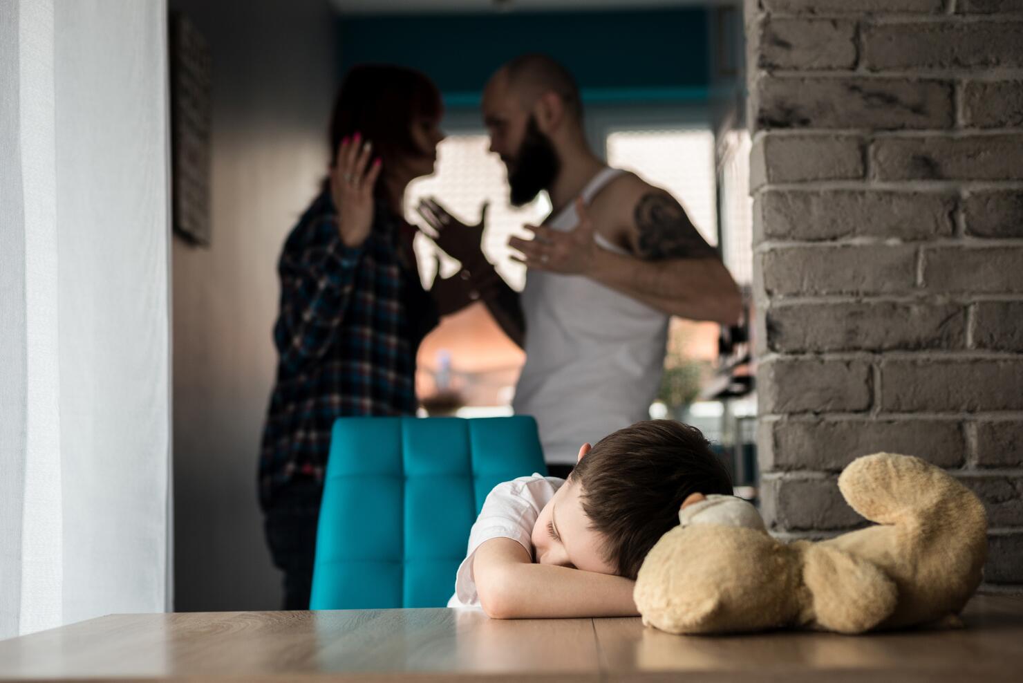 little boy during parents quarrel