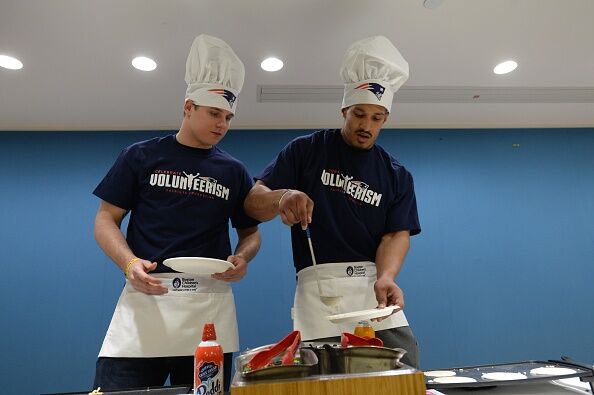 New England Patriots Flip Pancakes For Patients At Boston Children's Hospital