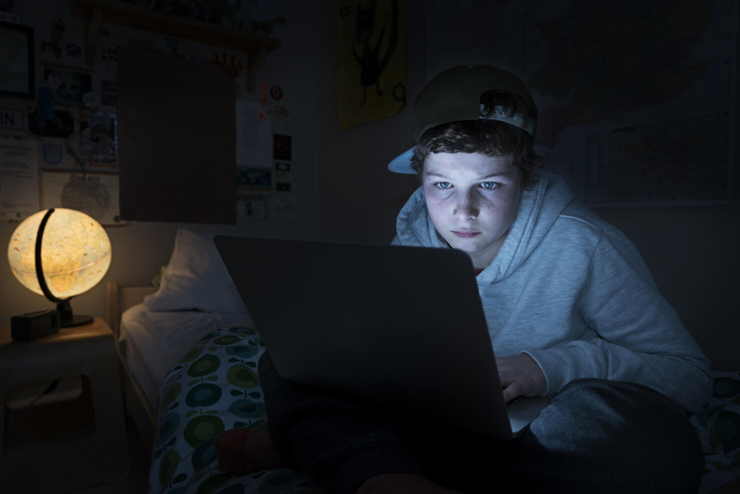 Online Young Teen in His Bedroom