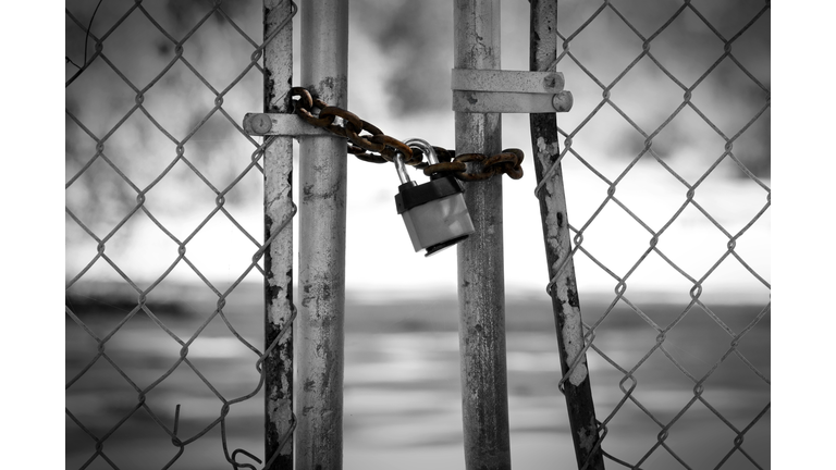 Abandoned Factory Locked Gate
