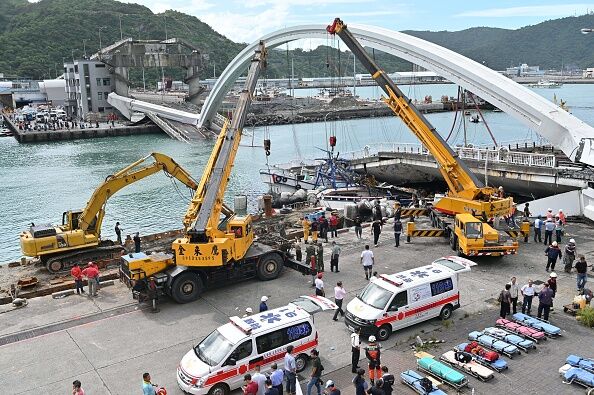 TOPSHOT-TAIWAN-ACCIDENT-BRIDGE