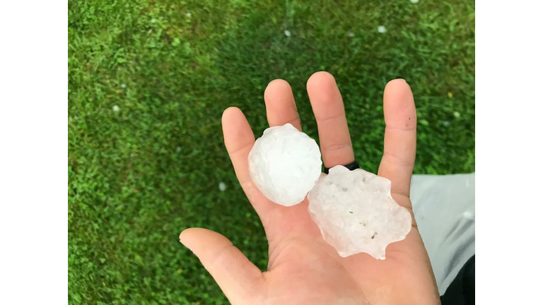 Hail west of Winterset October 1 photo from Iowa Storm Chasing Network by Austin Grapp