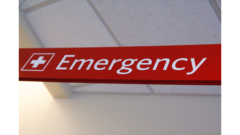 Red Emergency Sign at Hospital