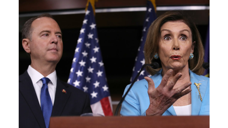 Rep. Adam Schiff Joins Nancy Pelosi At Her Weekly News Conference On Capitol Hill