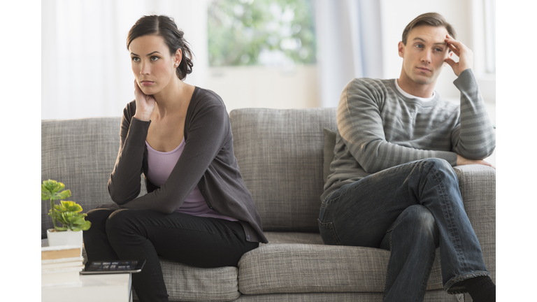 USA, New Jersey, Jersey City, Couple having argument