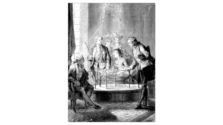 Antique illustration of scientific discoveries, anesthesia: Mesmer