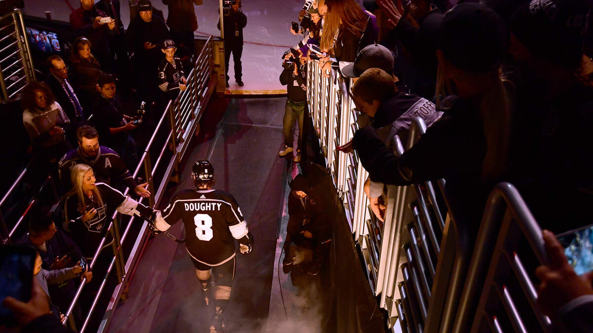 Pia Toscano arriving at the Staples Center for game six LA Kings