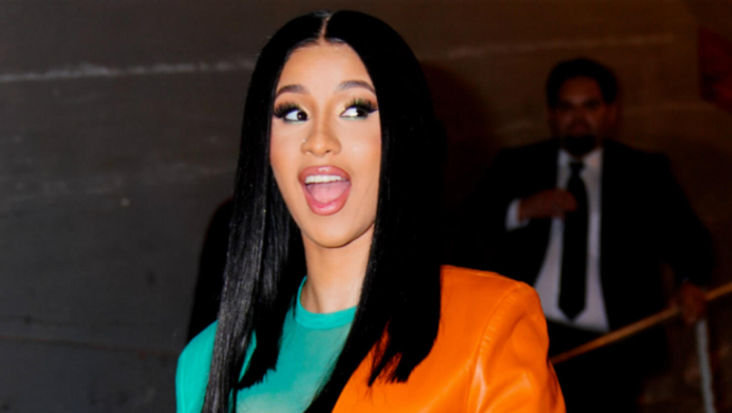 Cardi B Wears Sexy Leather Catsuit For Race Track Photo Shoot