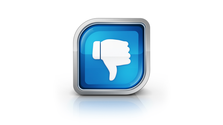 glossy thumbs down or dislike icon