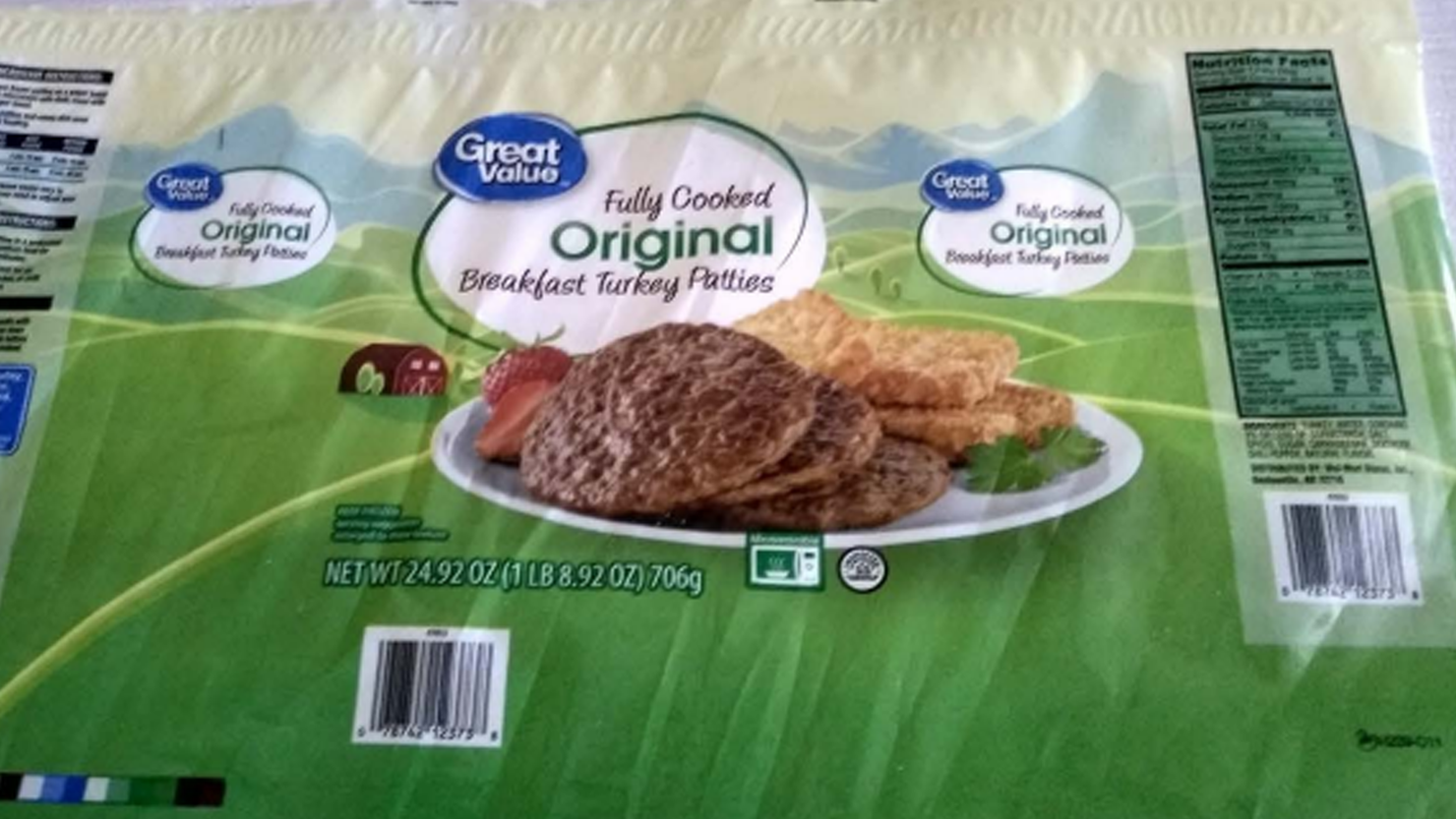 Great Value Fully Cooked Original Breakfast Turkey Patties, 24.92-oz