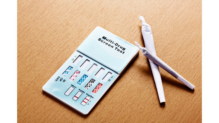 Photo via Getty Images. Checking on your children: multi-drug test kit with two joints