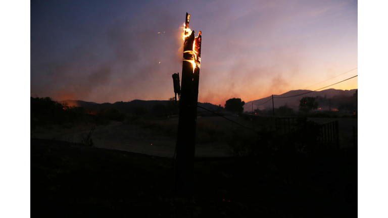 The Tick Fire Burns In Canyon Country, California