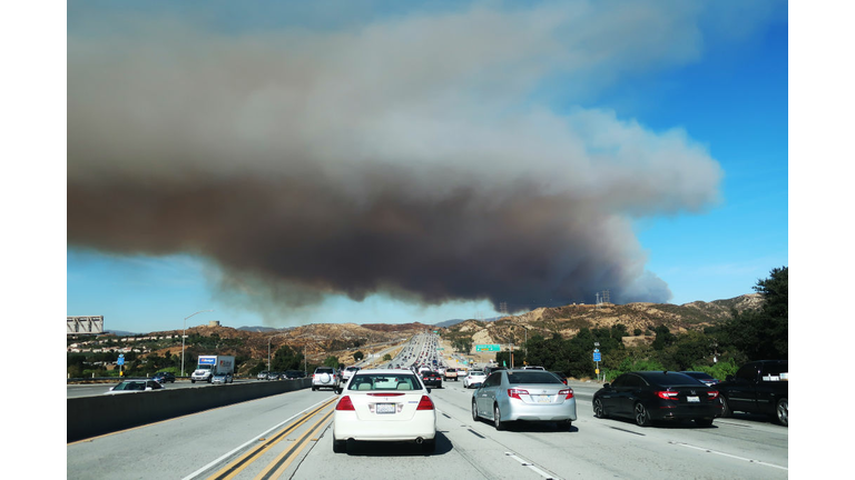 The Tick Fire Burns In Canyon Country, California