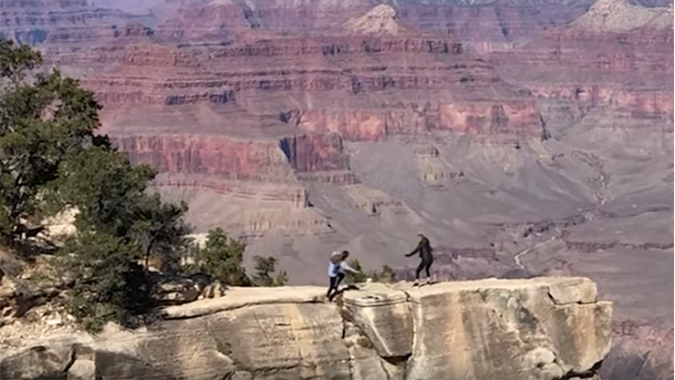 Heart-Stopping Video Shows Woman Almost Falling Off Grand Canyon ...
