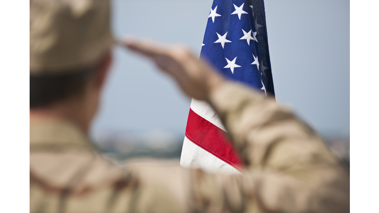 Soldier saluting