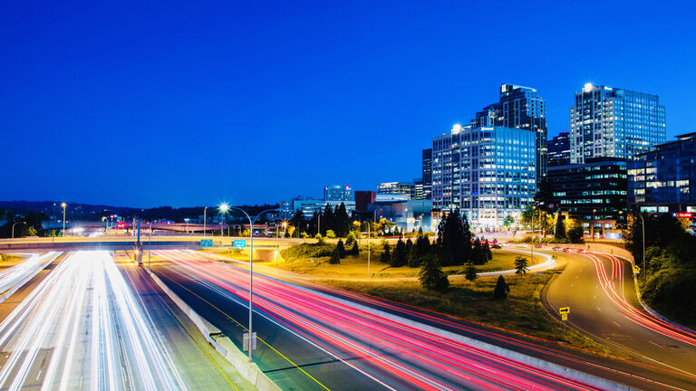 Bellevue WA Downtown Rush Hour (From Getty Images)