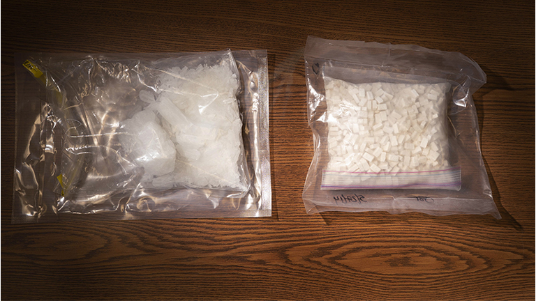 Seized methamphetamine