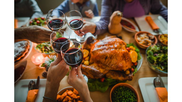 Cheers to this great Thanksgiving dinner!