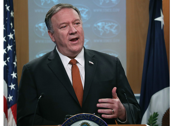 Secretary Of State Pompeo Holds At Press Briefing On Iran At The State Department
