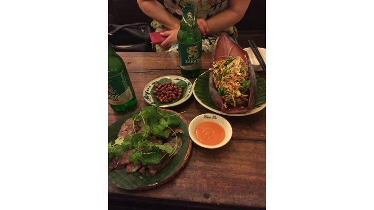 Amazing food and Saigon beer