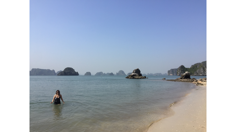 Going for a swim in Ha Long Bay