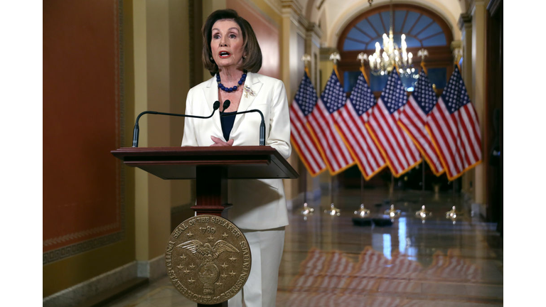 House Leader Nancy Pelosi Speaks To Press On The Status Of The Impeachment Inquiry