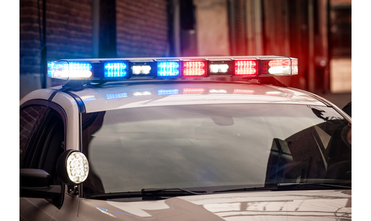 Flashing Lights on Police Car