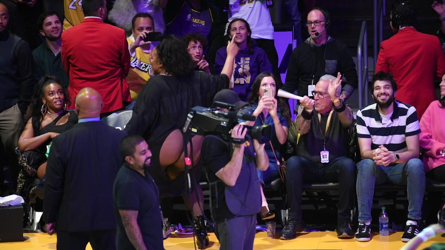 Celebrities At The Los Angeles Lakers Game